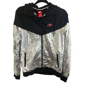 Nike Sportswear Metallic Silver Foil Windrunner Jacket